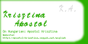 krisztina apostol business card